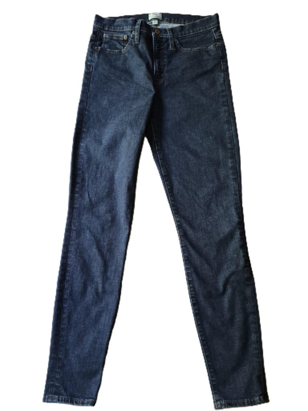 J Crew 9" High Rise Toothpick Jeans Tag 30T  Denim Blue Dark Wash